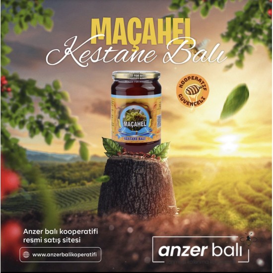 %100 saf ve analizli süzme kestane balı 950 gram ambalajı.