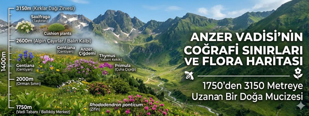 Anzer Vadisi Coğrafi Sınırları ve 500+ Çeşit Çiçek Florası