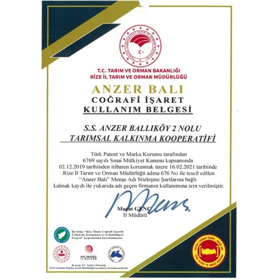 Anzer Balı 250 gr Coğrafi İşaretli 2025-2026 Hasadı